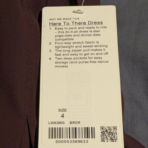 Lululemon Here to There Dress Size 4 Bordeaux Drama BNWT! - Picture 11 of 13